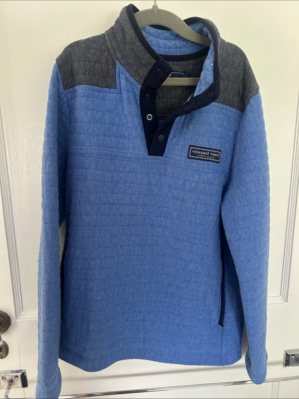 Quilted colorblock quarter-snap Shep Shirt / pullover, Size Small Y 8-10